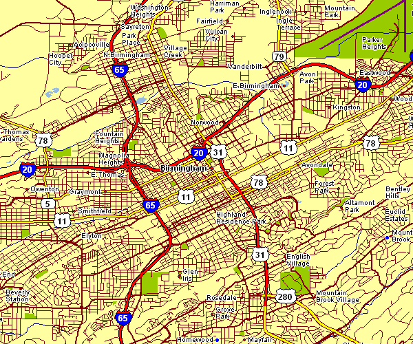 Map Of Birmingham Alabama And Surrounding Cities Atlanta Georgia Map