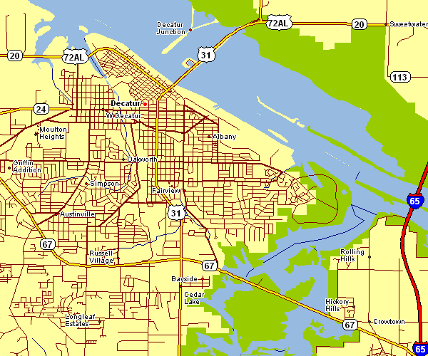 Street Map of Decatur, Alabama