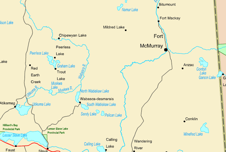 Map Of Fort Mcmurray Region