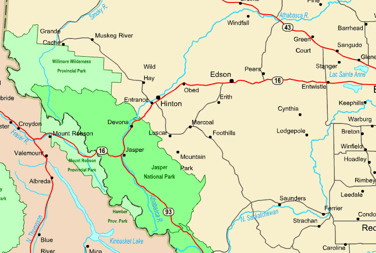 Map Of Jasper Region