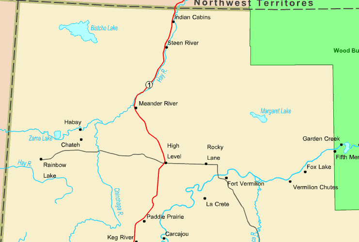 Map Of Northwestern Alberta