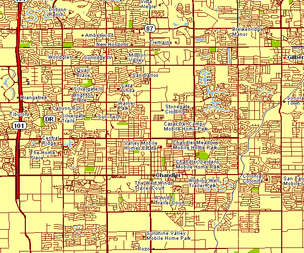 Street Map of Chandler, Arizona