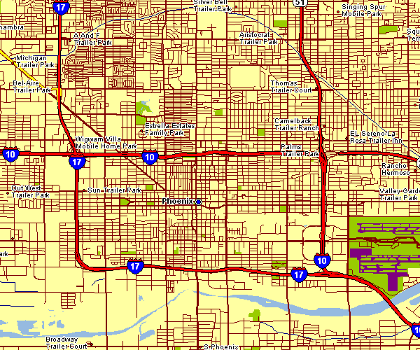 Street Map of Phoenix, Arizona