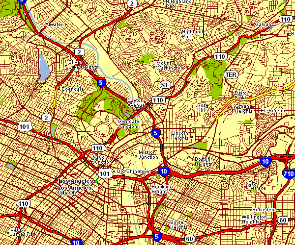 Street Map of Los Angeles, California