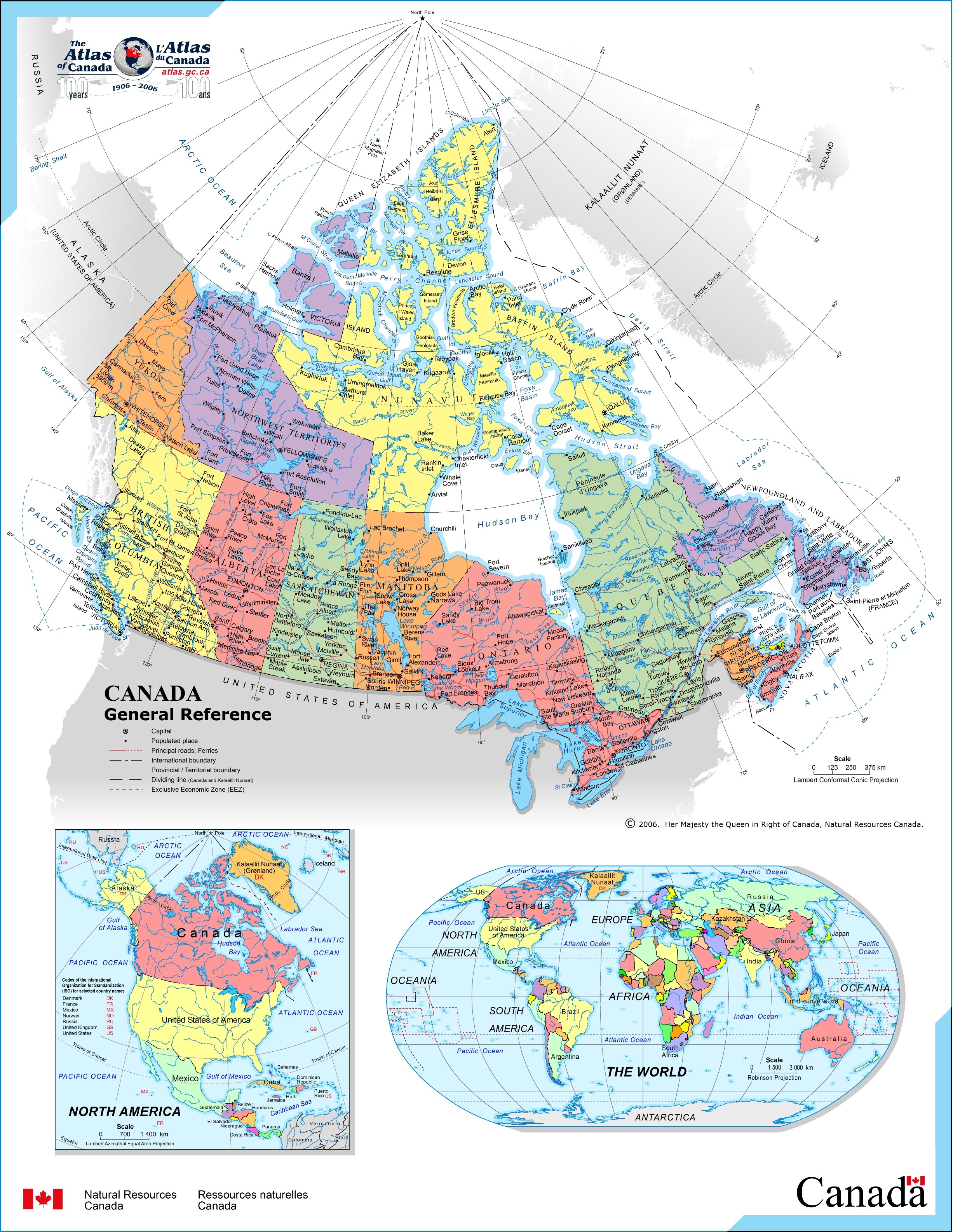 Printable Map of Canada General Reference