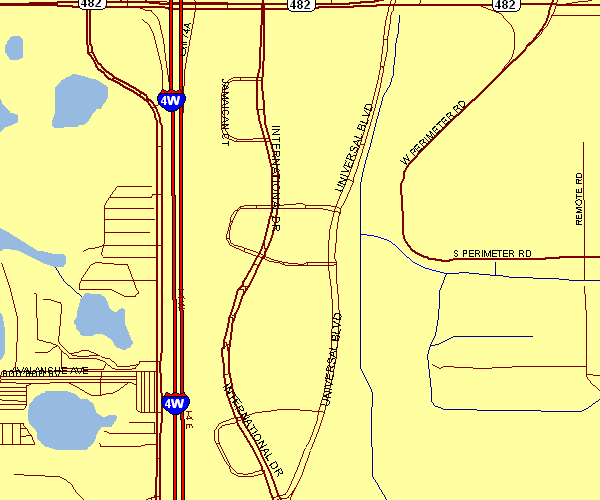 Inner City Map of International Drive Central, Florida