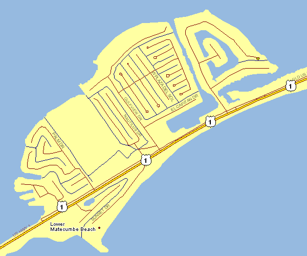 Inner City Map of Lower Matecumbe Beach, Florida
