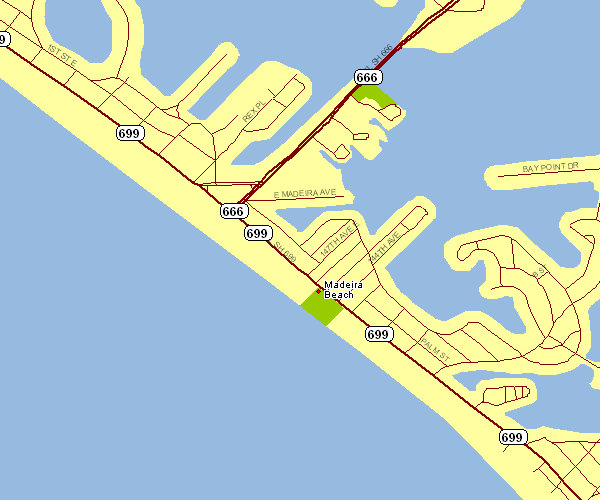 Inner City Map of Madeira Beach, Florida