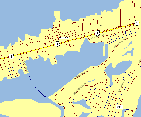 Inner City Map of Marathon, Florida