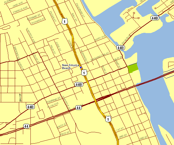 Inner City Map of New Smyrna Beach, Florida
