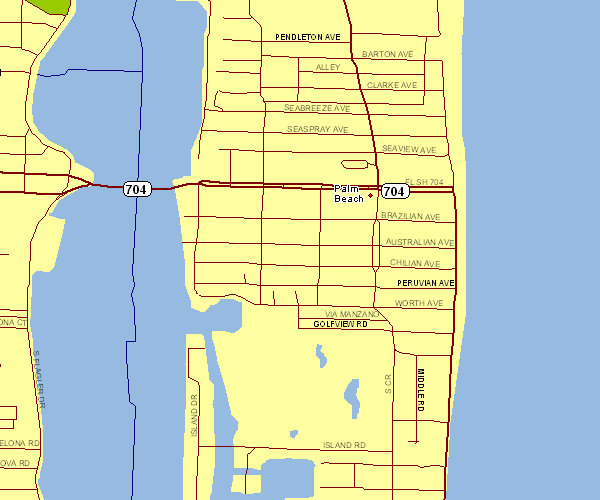 Inner City Map of Palm Beach, Florida