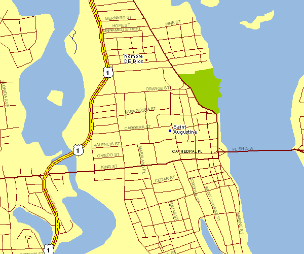 Inner City Map of Saint Augustine, Florida