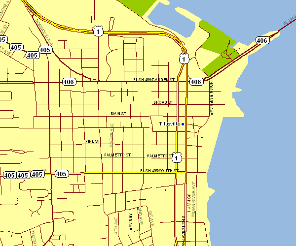 Inner City Map of Titusville, Florida