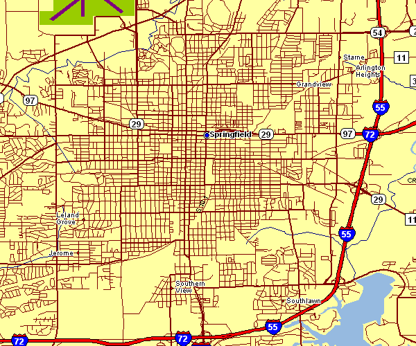 Street Map of Springfield, Illinois