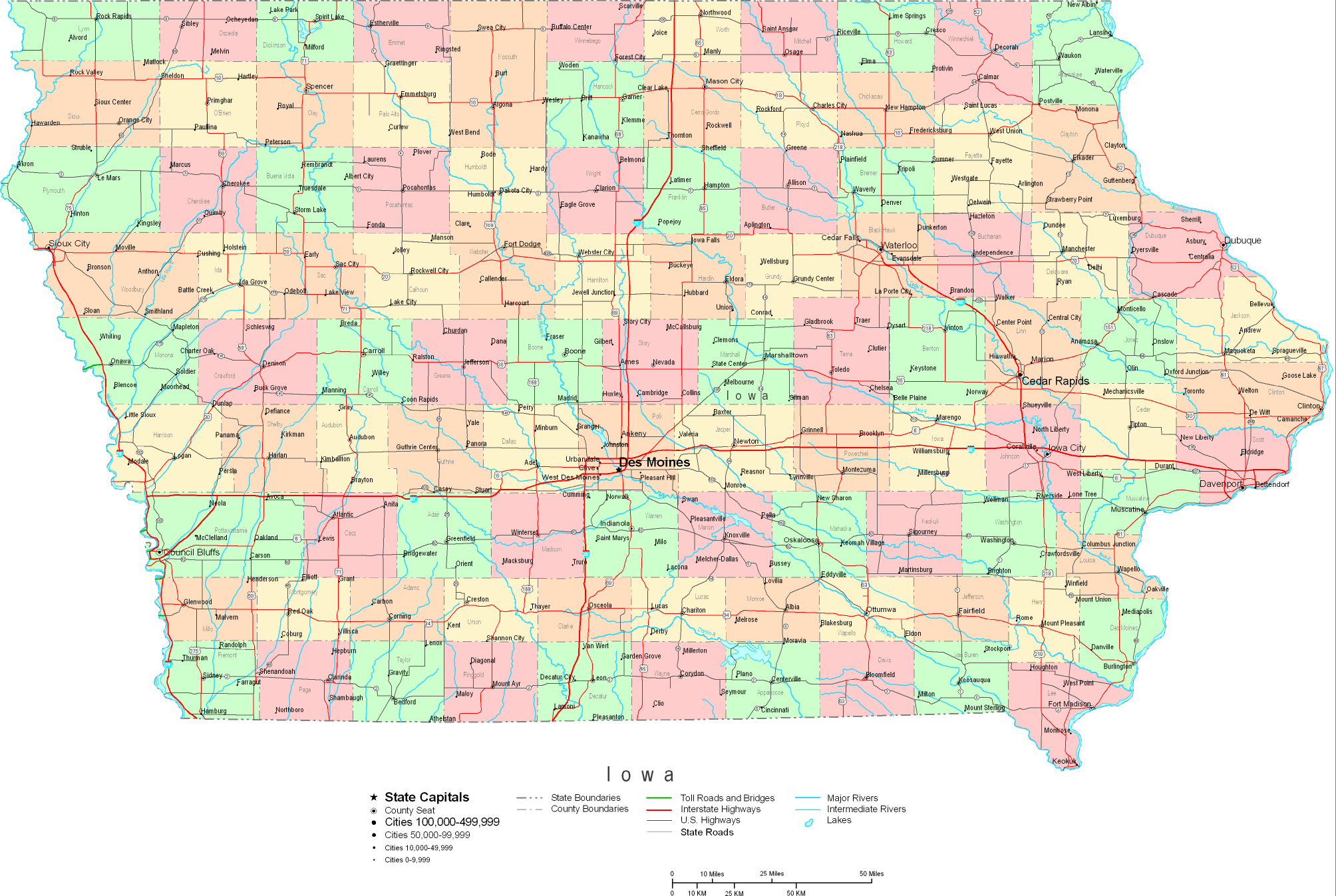 elkaraydesign Printable Iowa County Map