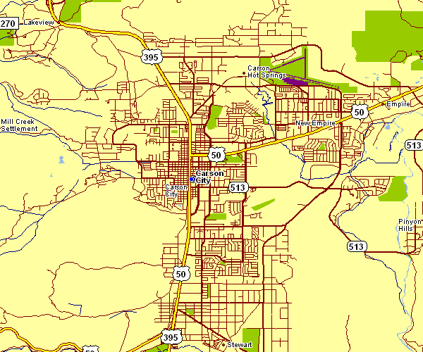 Street Map of Carson City, Nevada