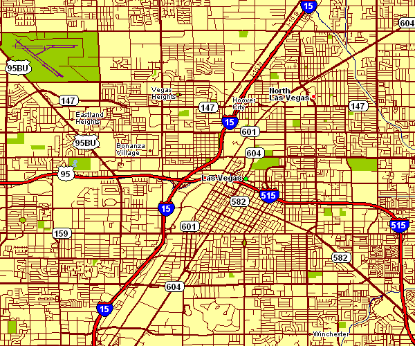 Street Map of Las Vegas, Nevada