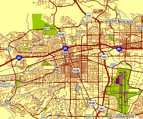 Street Map of Reno, Nevada