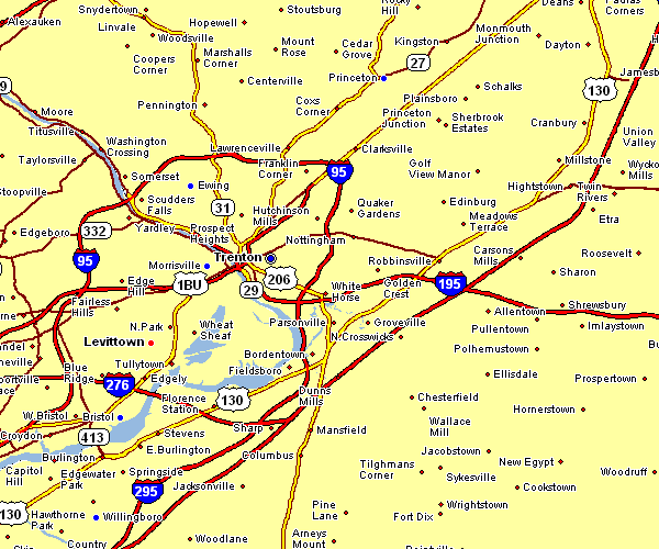 Road Map of Trenton, New Jersey