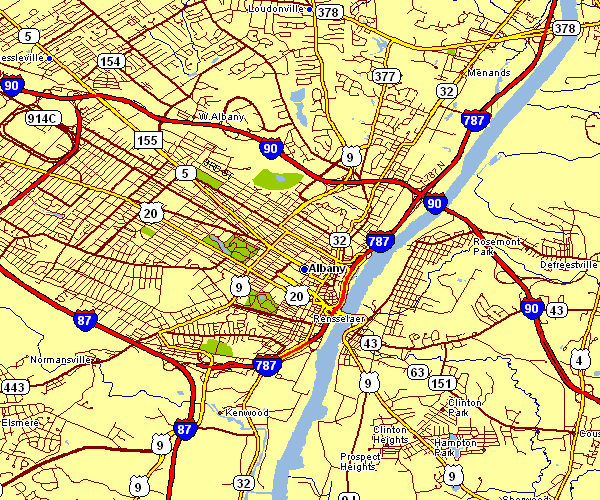 Street Map of Albany, New York