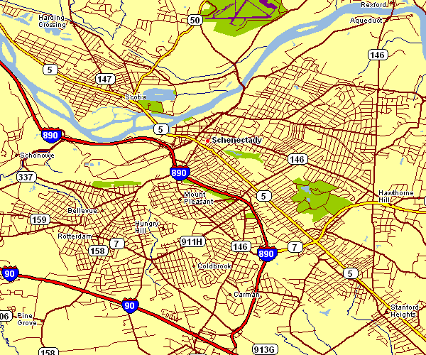 Street Map of Schenectady, New York