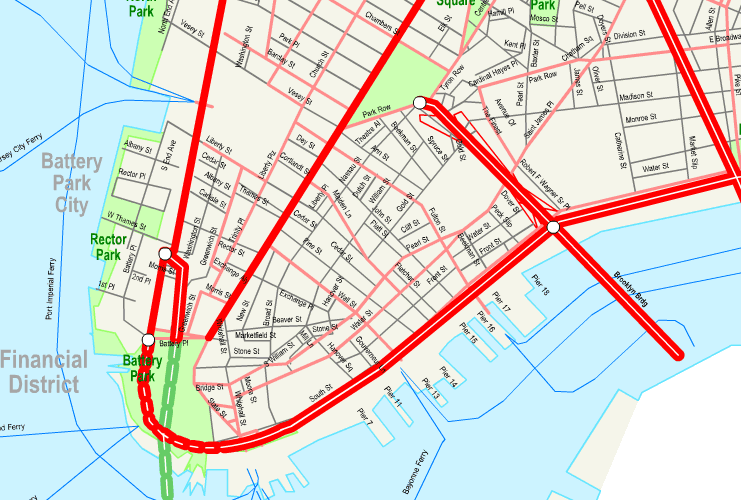 Printable Map of Financial District, Manhattan