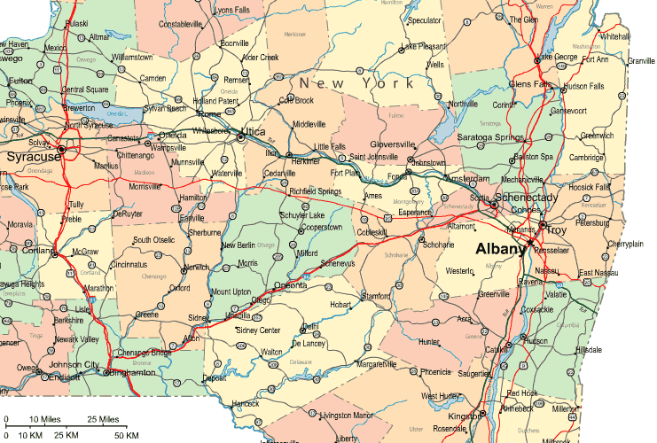 Highway Map of Eastern New York