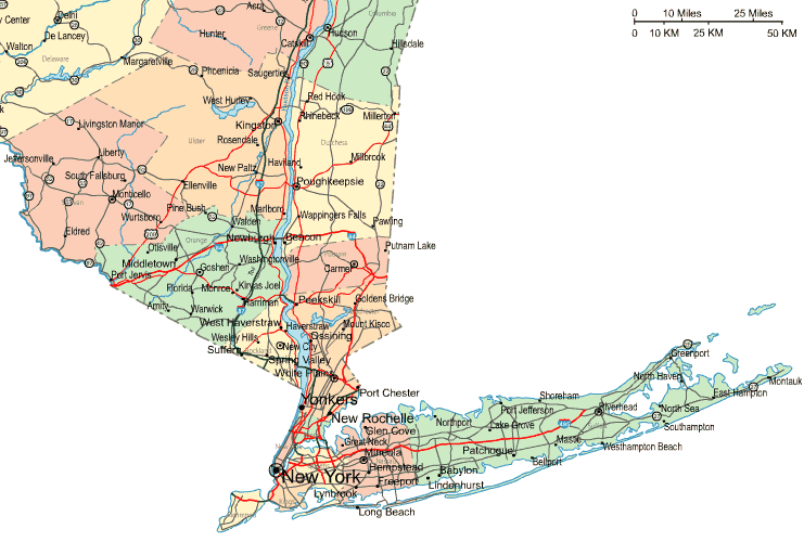 Highway Map of Southern New York