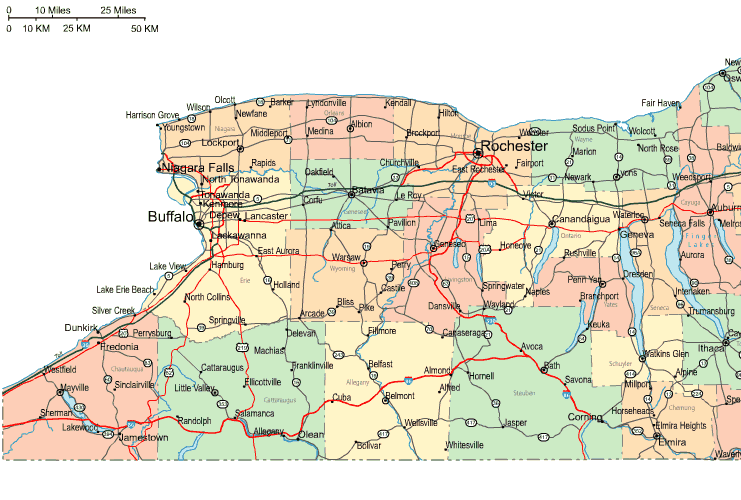 Highway Map of Western New York