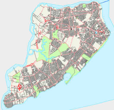 Printable Map of Staten Island, New York