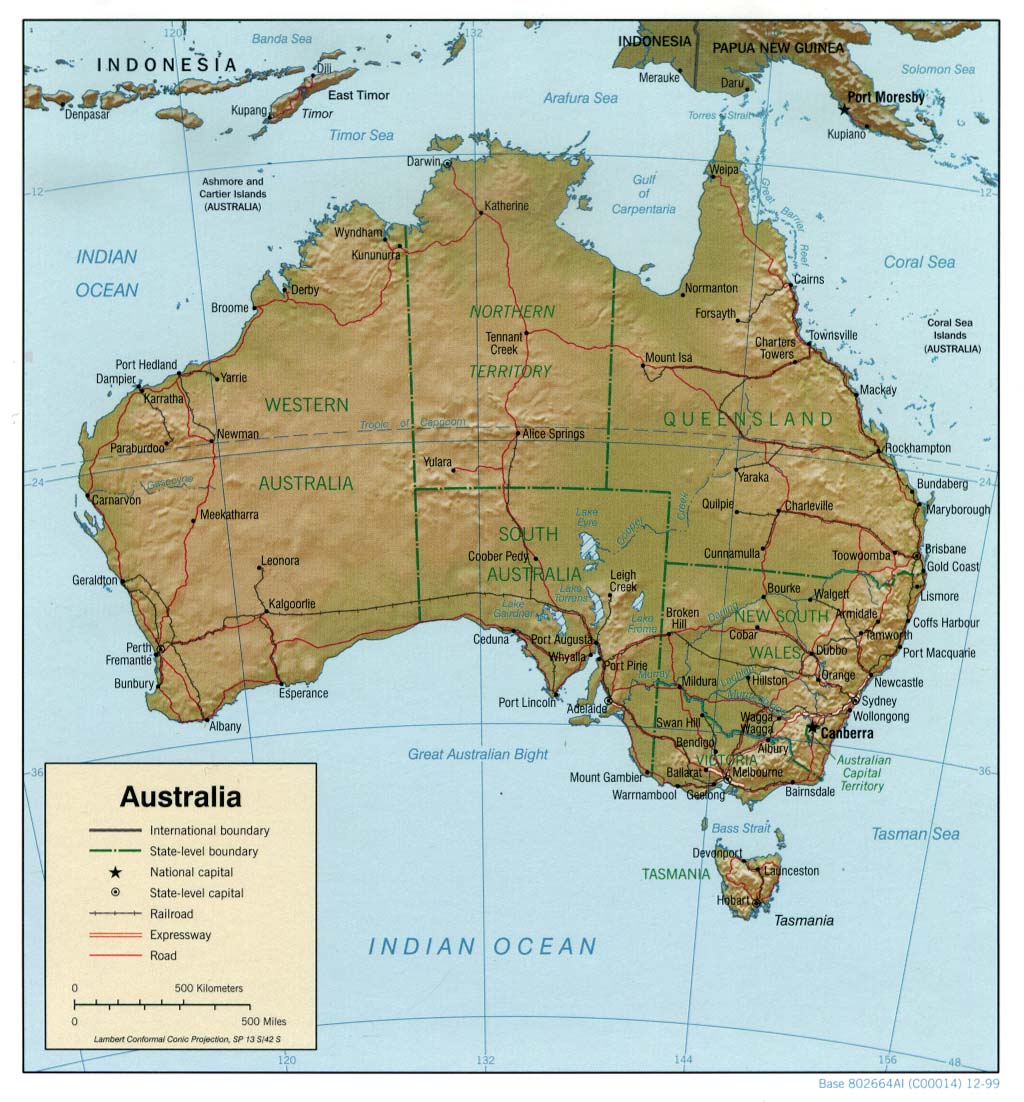 Printable Map of Australia