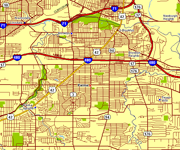 Street Map of Parma, Ohio