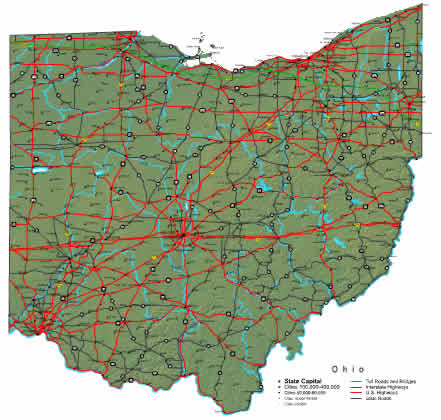 Printable Map of Ohio