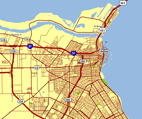 Street Map of Corpus Christi, Texas