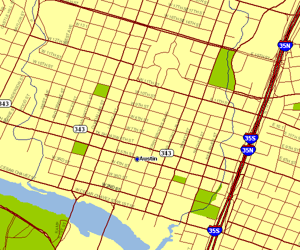 Inner City Map of Austin, Texas