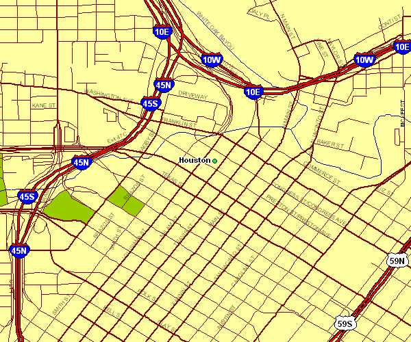 Inner City Map of Houston, Texas