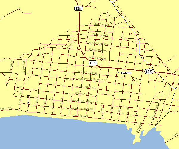 Inner City Map of Seadrift, Texas