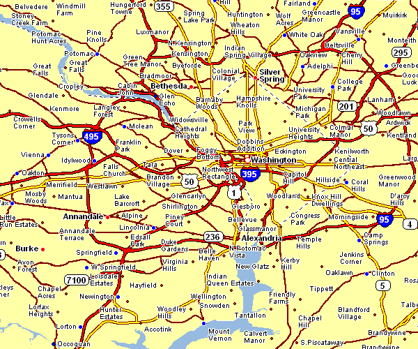 Road Map of Washington, Virginia
