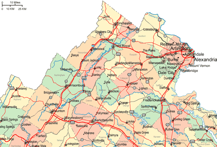 Highway Map of Northern Virginia