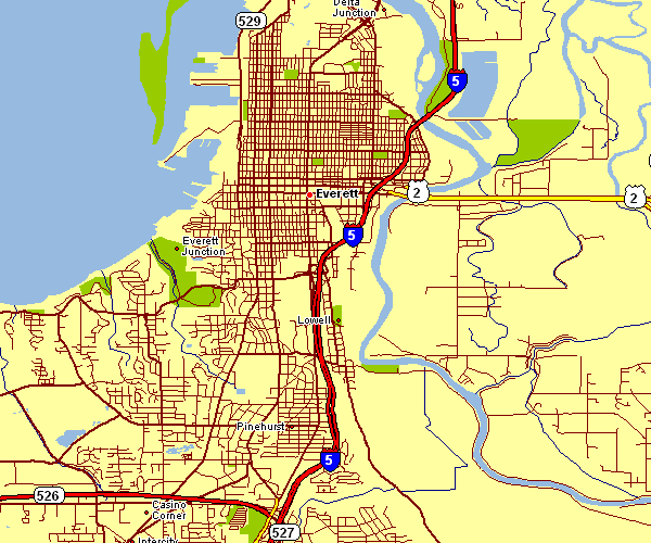 Street Map of Everett, Washington